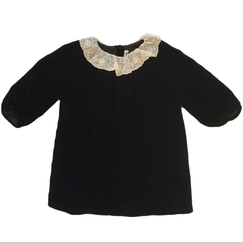 Bonpoint Couture Black Velvet Dress